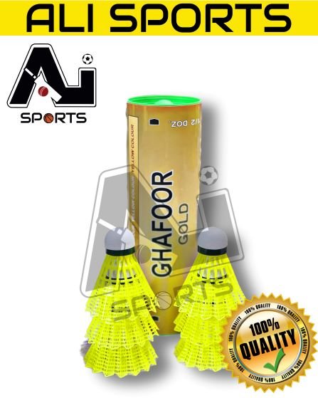 GS Gold Plastic Shuttlecocks - Made in Taiwan (Pack of 6 Pcs)