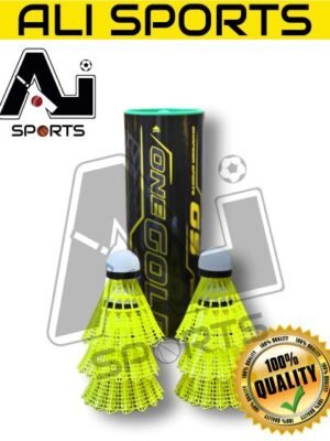 GS One Gold Plastic Shuttlecocks - Made in  Taiwan (Pack of 6 Pcs)