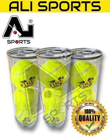 Fine Gold Tennis Ball - 3Pcs Bottle Pack (6Pcs or 12Pcs)