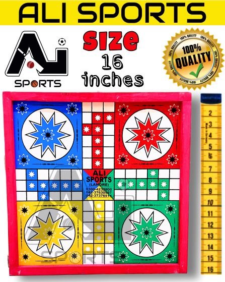Ali Sports Premium Wooden Straight Ludo - 16 inches