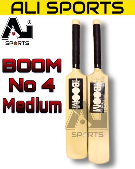 Boom-4no Medium Plastic Bat - Extra Hard Plastic Bat (6Pcs or 12Pcs)