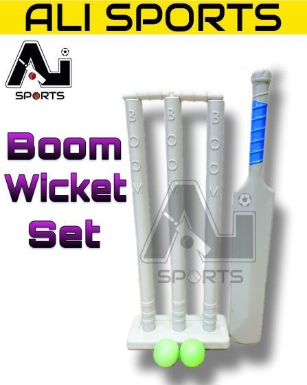 Boom Small Bat and Wickets Set (Plastic)