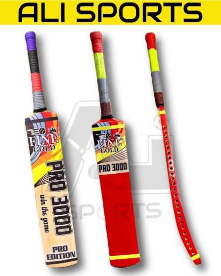 Fine Gold Pro 3000 Bat – Full Cane Handle Tape Ball Bat